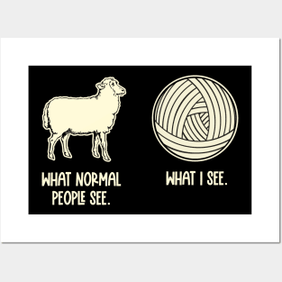 Funny Yarn and Sheep Design for Knitters and Crocheters Posters and Art